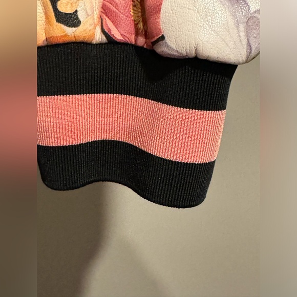 Alice+Olivia Juniper Floral  Keri Vegan Leather Women’s Varsity Jacket Size S - Picture 5 of 8